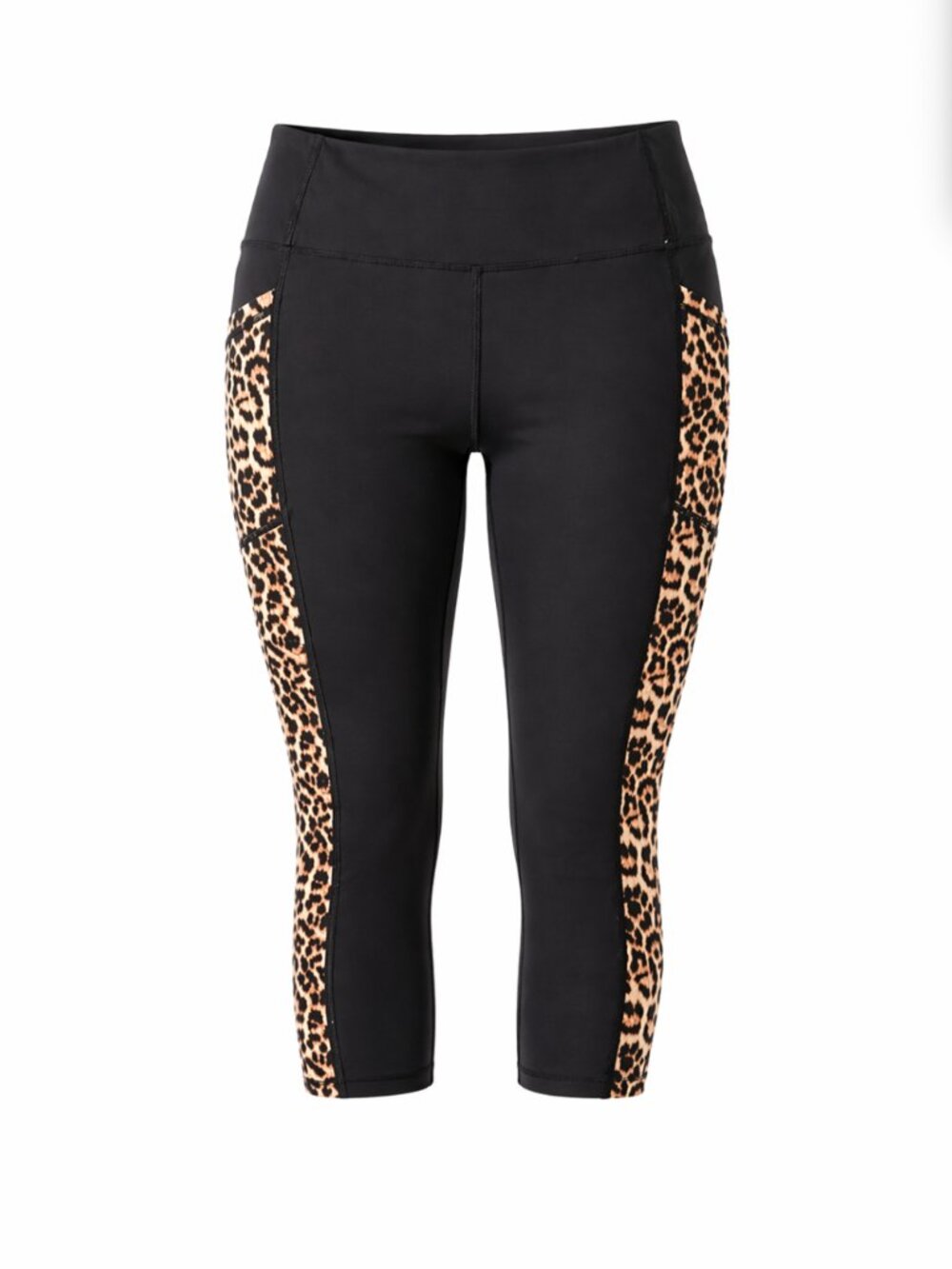 💖 2/40 ZYIA Active Leopard Side Panel Cropped Leggings 14-16